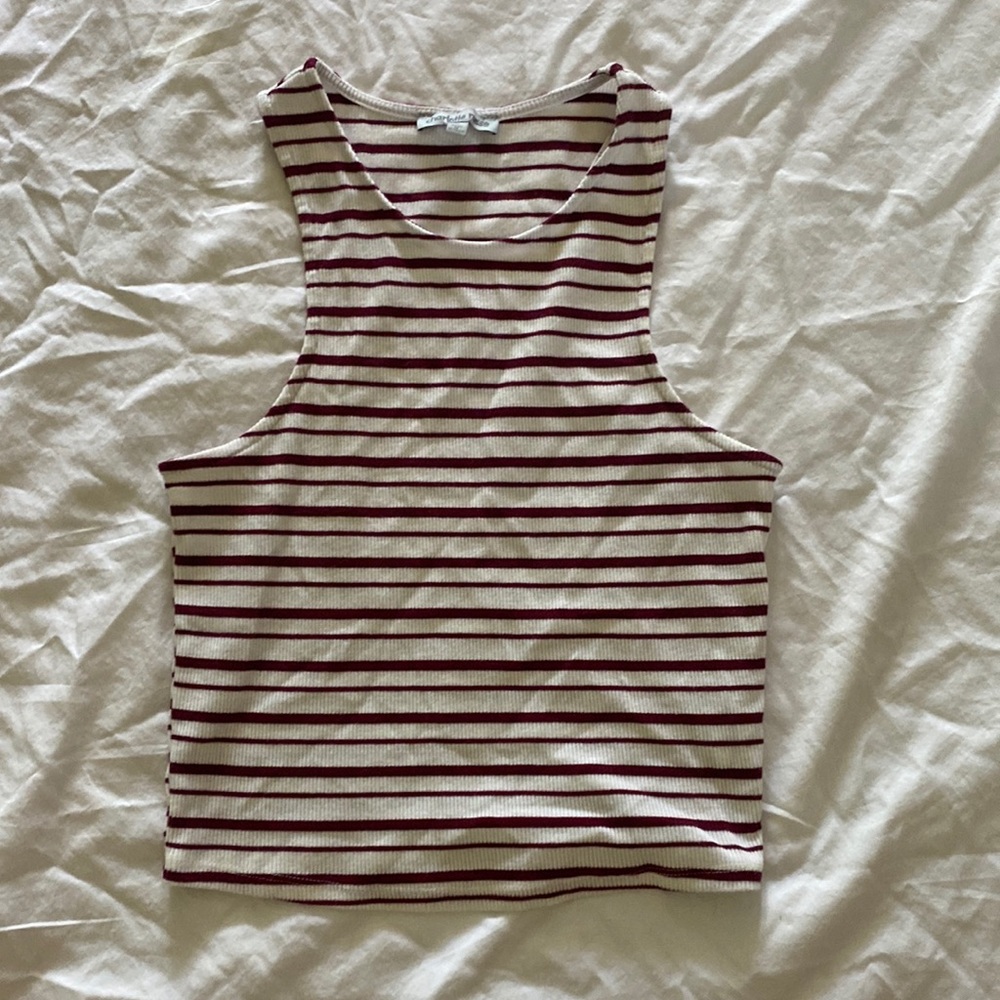 Charolette Russe white and red striped tank top